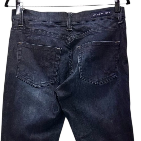 Rock Republic Womens Straight Jeans Size 10 Straight Mid Rise Dark Wash Denim - Picture 4 of 16
